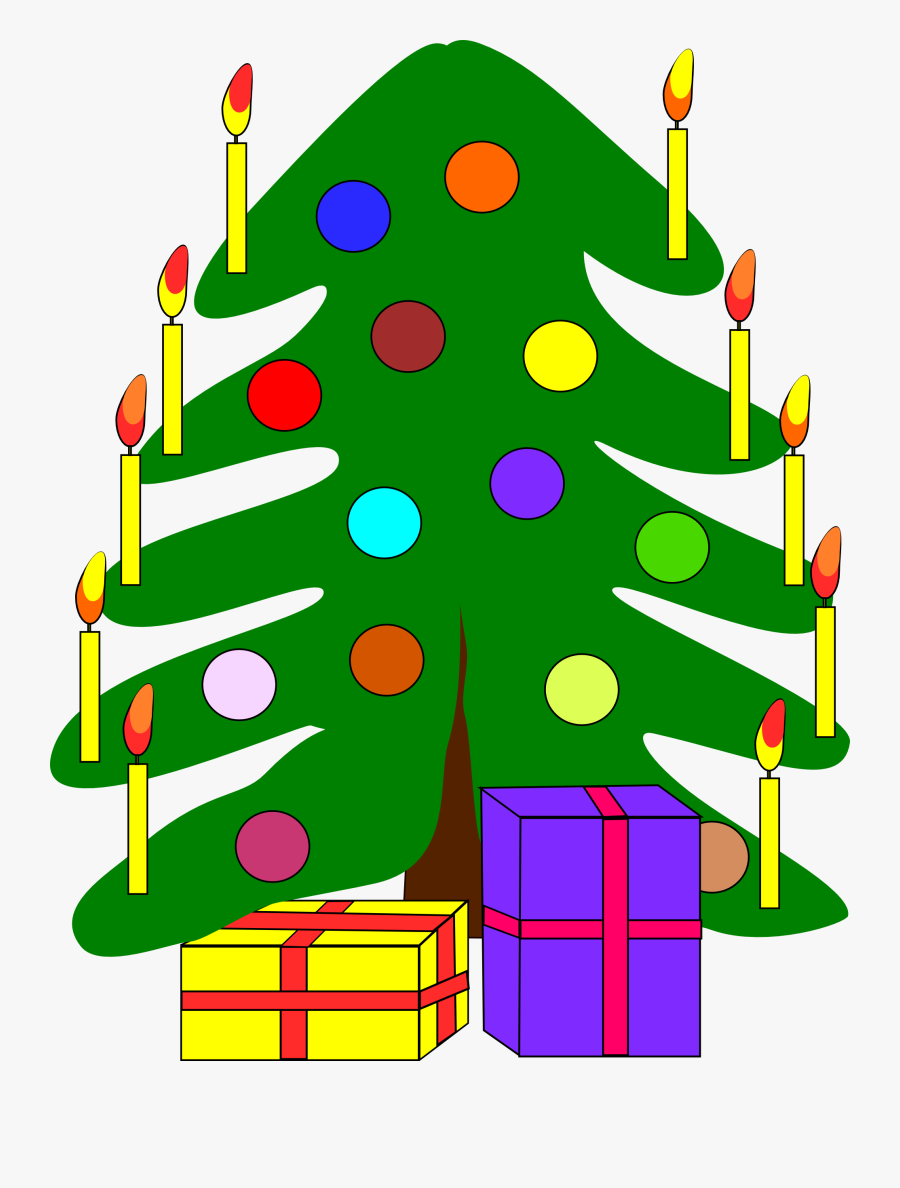 Clipartist - Christmas Tree With 2 Presents, Transparent Clipart