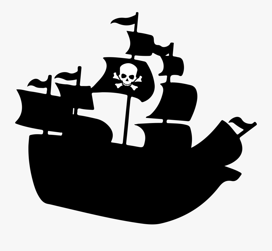 Pirate Clipart Pirate Ship - Clipart Black Pirate Ship, Transparent Clipart