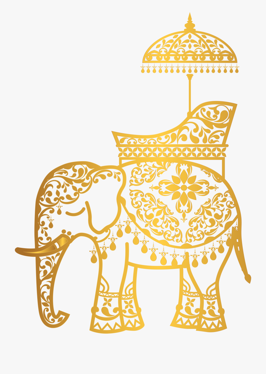 Clip Library Download Gold Png Clip Art Image Gallery - Indian Elephant Transparent Background, Transparent Clipart