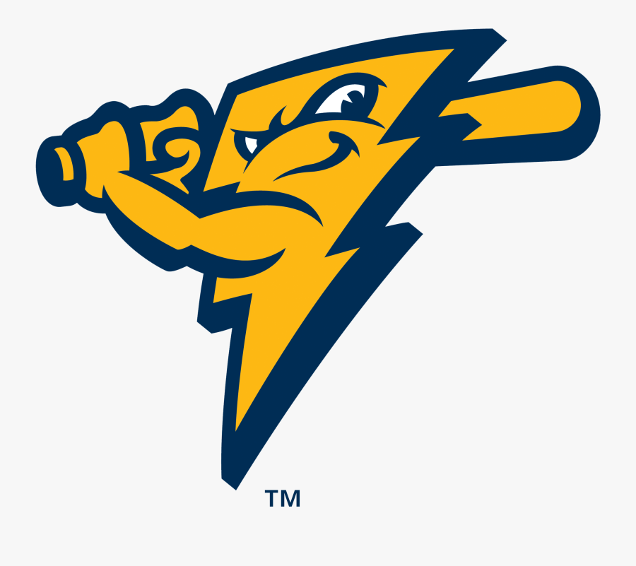 Lightning Bolt Baseball Logo - Trenton Thunder Baseball Logo, Transparent Clipart