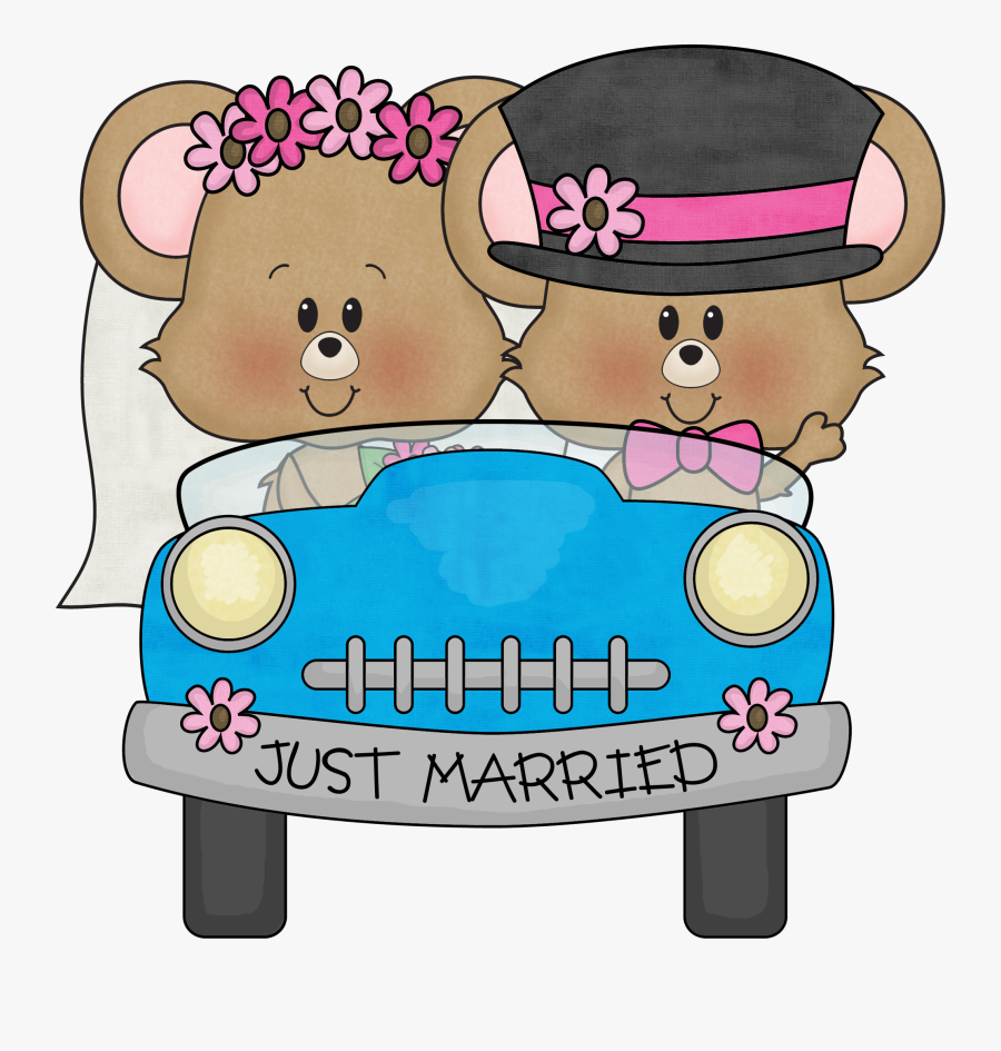 Digi Stamp - Just Married Wedding Bells Clipart, Transparent Clipart