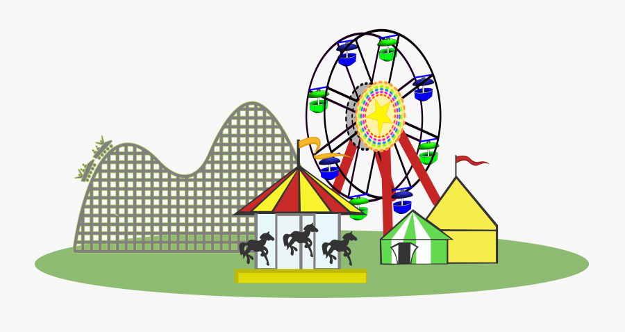 Transparent Roller Coaster Cart Clipart - Carnival Clipart Black And White, Transparent Clipart