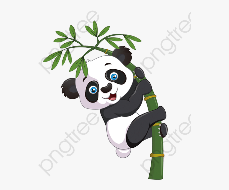 Panda Cartoon Png - Cute Panda Bamboo, Transparent Clipart