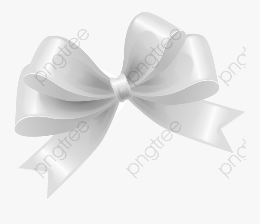 Hand Drawn White Bow Tie - Present, Transparent Clipart