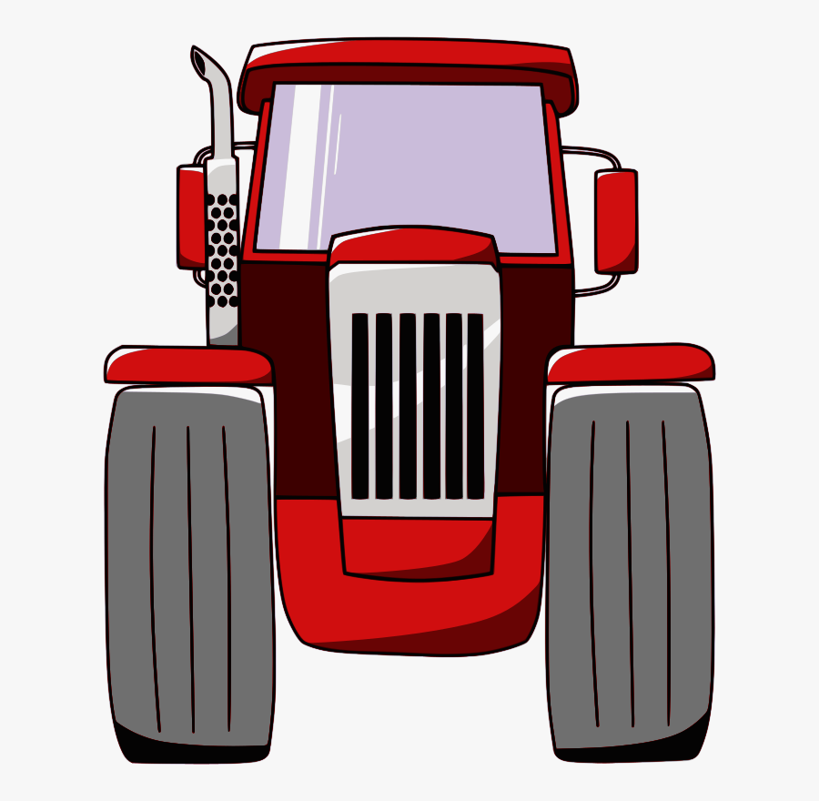 Clipart Tractor - Tractor Front View Cartoon, Transparent Clipart