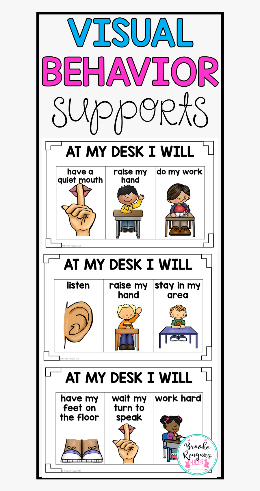 Visual Behavior Supports For Students That Need Visual - Classroom Behavior Visual, Transparent Clipart