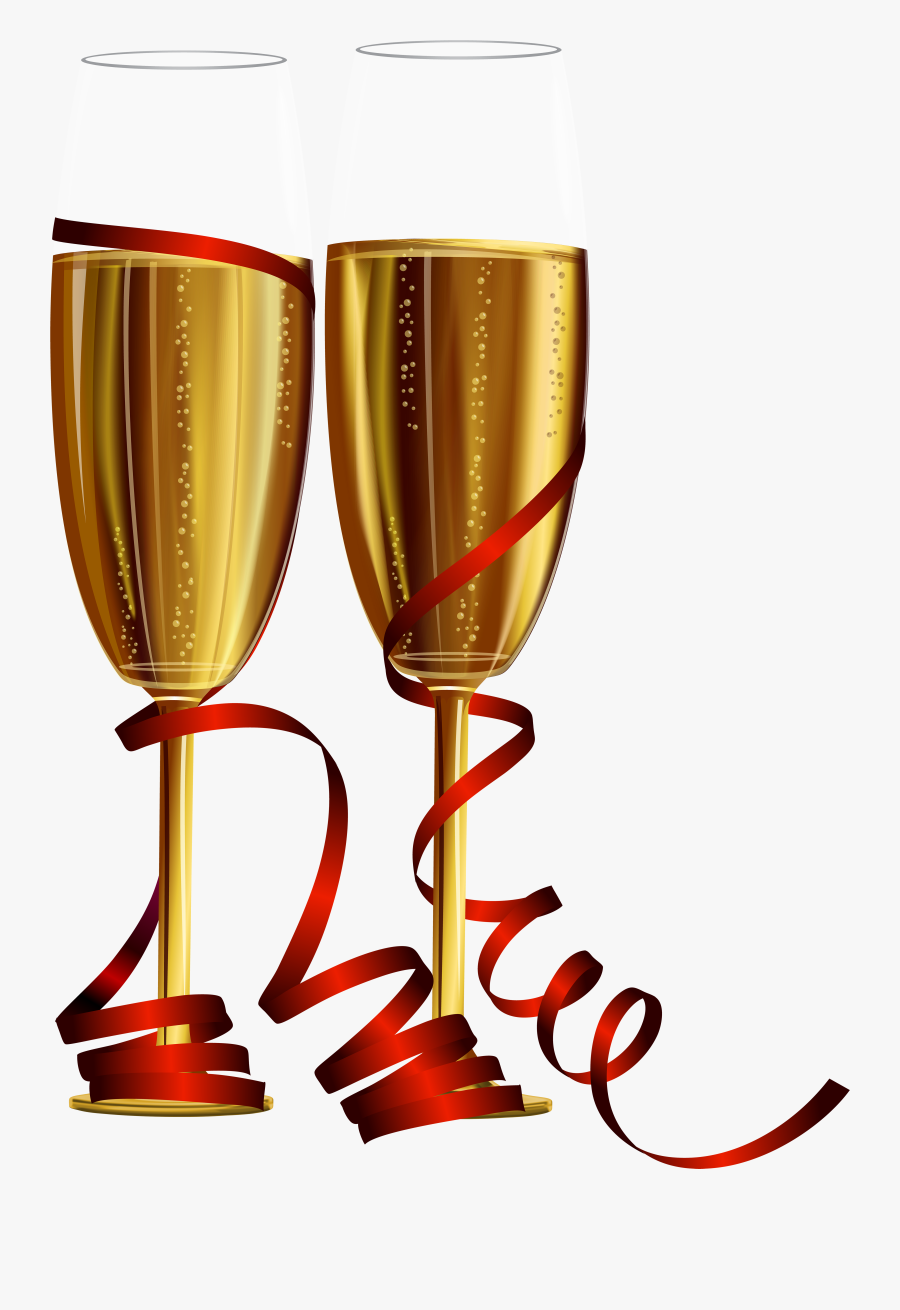 Glasses Clipart New Year ~ Frames ~ Illustrations ~ - Transparent Transparent Background Champagne Glasses, Transparent Clipart
