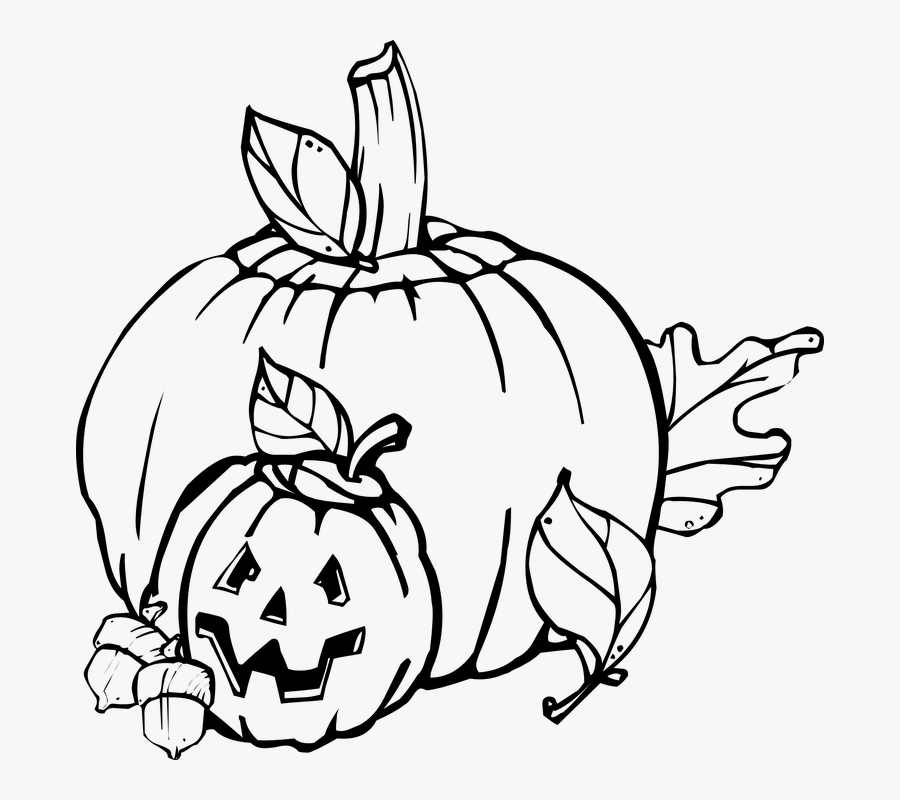 Pumpkin Clipart Apple - Fall Clipart Black And White, Transparent Clipart