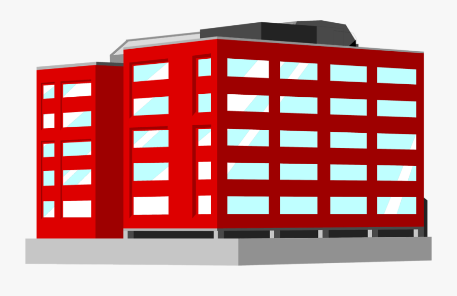 Building Clipart Buliding Picture Black And White Stock - Office Building Clipart Red, Transparent Clipart