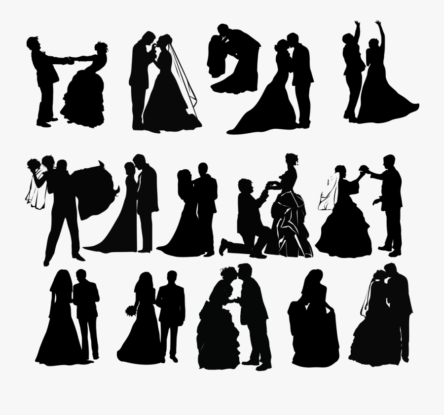 Wedding Invitation Silhouette Clip Art - Wedding Silhouettes, Transparent Clipart