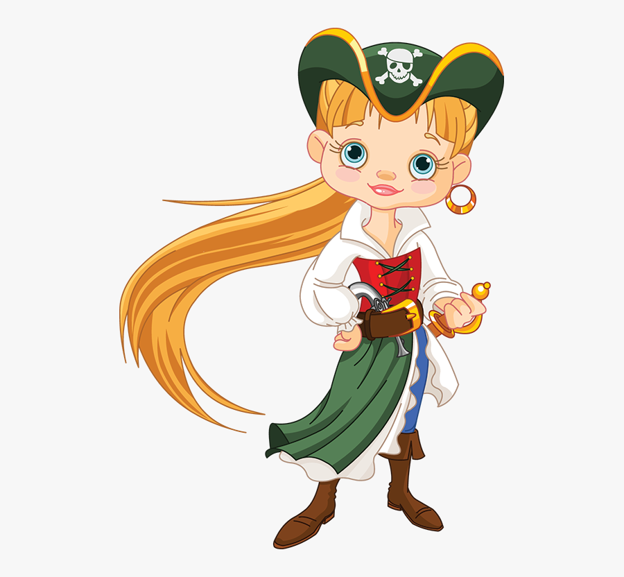 Lady Pirate Clip Art - Pirate Dessin Couleur Fille, Transparent Clipart