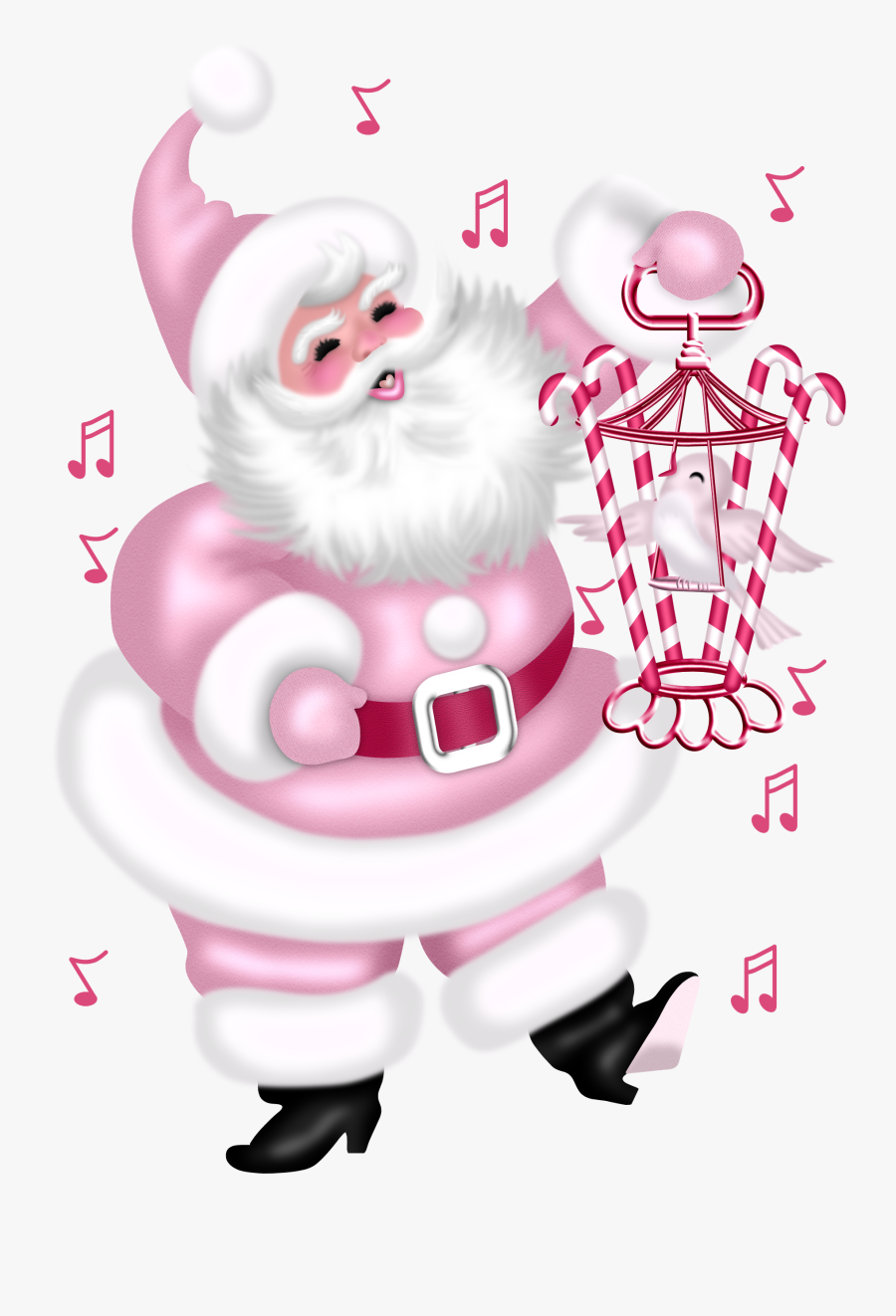 Merry Christmas Pink - Pink Santa Claus Png, Transparent Clipart