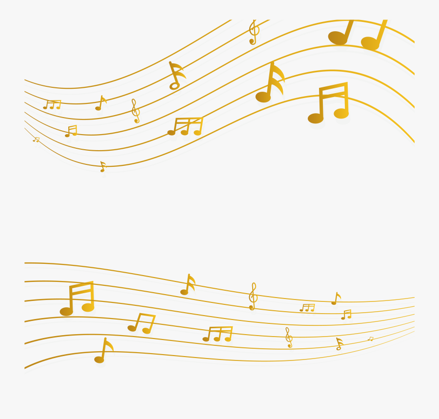 Hd Golden Music Note Png - Gold Music Notes Transparent Background, Transparent Clipart