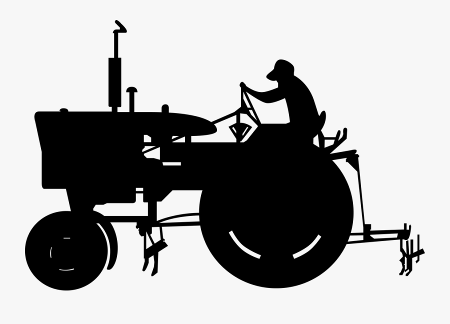John Deere Tractor Agriculture Black And White Clip - Black And White Clip Art Farming Tractor, Transparent Clipart