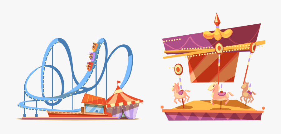 Transparent Amusement Park Png - Roller Coaster Amusement Park Clipart, Transparent Clipart