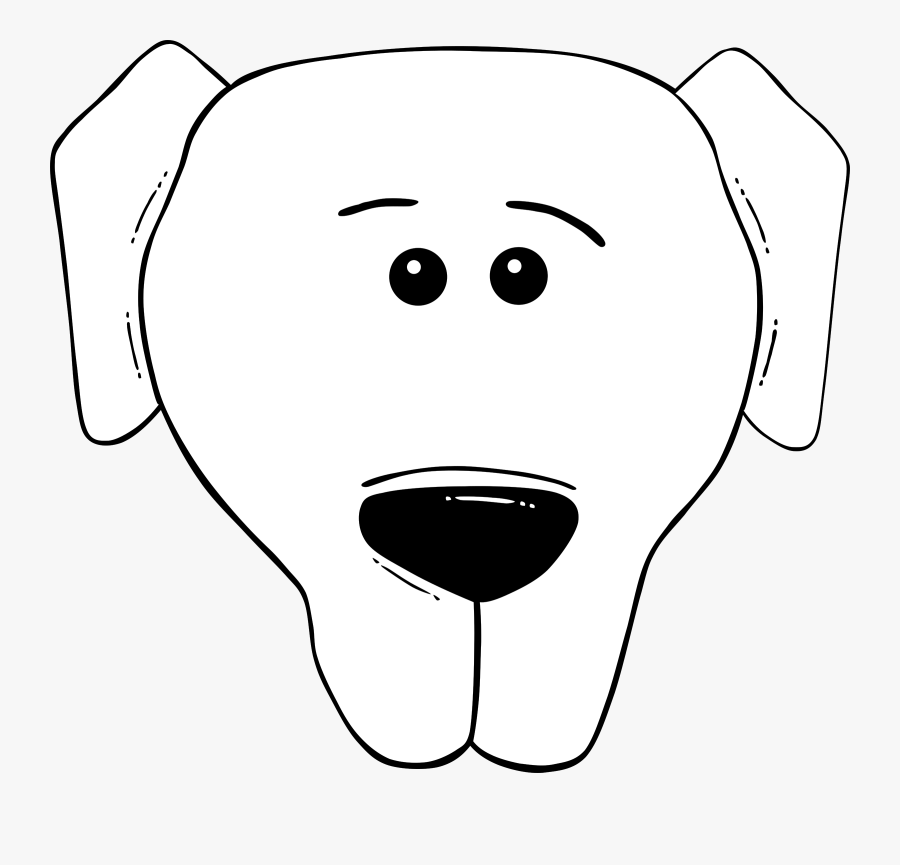 Black And White Dog Cartoon - Face Dog's Head Cartoon, Transparent Clipart