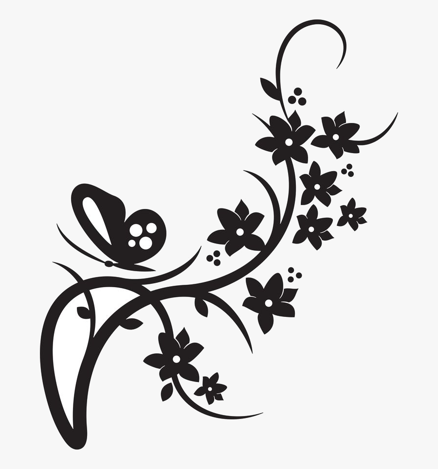 Wedding Clip Art Of Transparent Png - Flower Border Clipart Black And White, Transparent Clipart