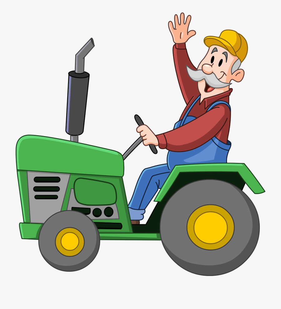 Transparent Tractor Clipart Png - Farmer On A Tractor Clipart, Transparent Clipart