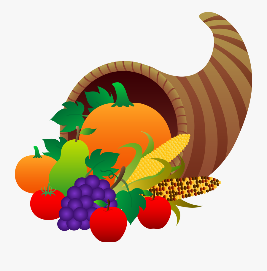 October Clipart Harvest - Thanksgiving Cornucopia Clipart, Transparent Clipart