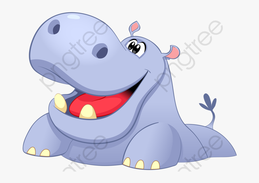 Cartoon Hippo - ภาพ วาด ฮิปโป การ์ตูน, Transparent Clipart