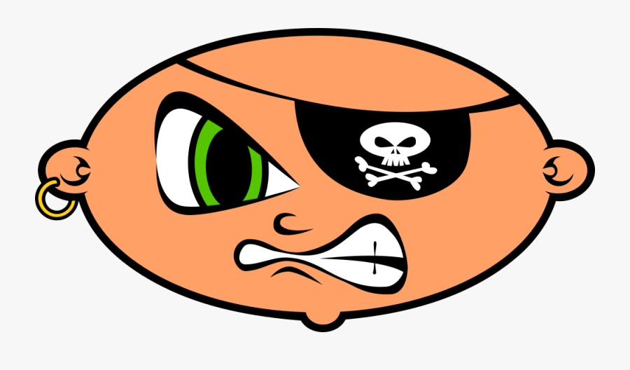 Pirate, Angry, Emoticon, Smiley, Smilies, Head - Mean Clipart, Transparent Clipart