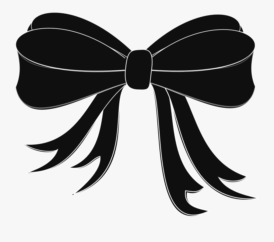 Bow Tie Black Ribbon Elegant Png Image - Ribbon Black And White, Transparent Clipart