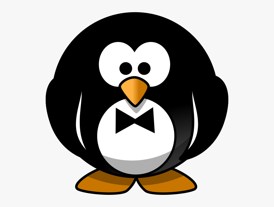 Round Cartoon Penguin, Transparent Clipart