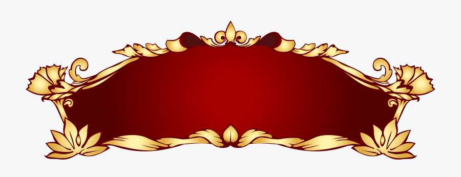 Red Gold Art Nouveau Banner Clip Arts - Banner Design Clipart Png, Transparent Clipart