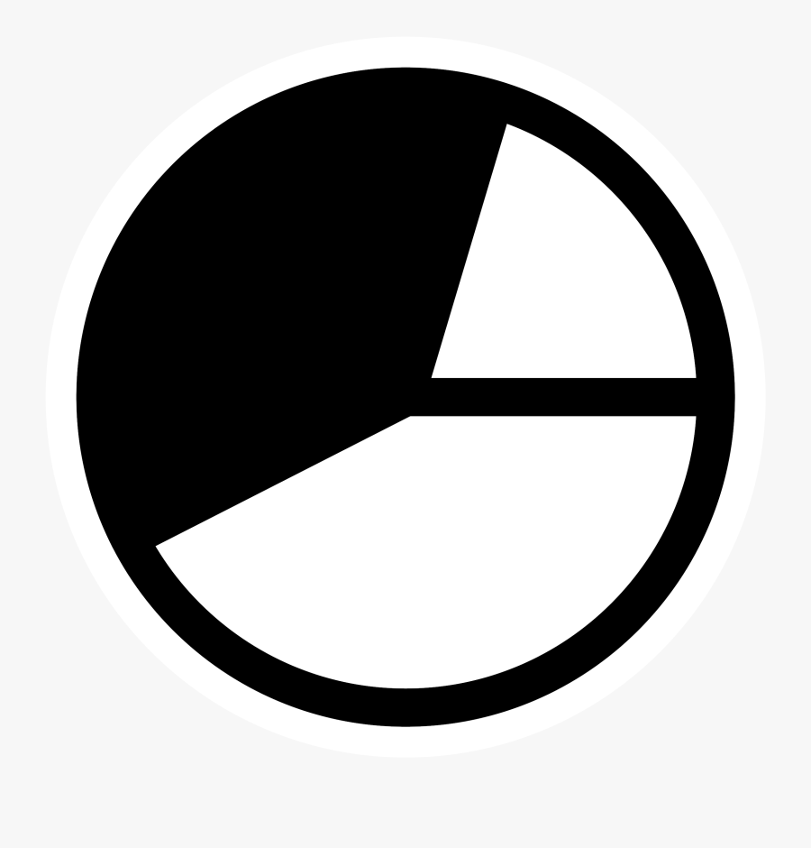 Mono Chart Pie - Pie Chart Black And White, Transparent Clipart