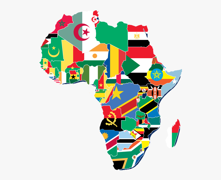 Yasharalites In Africa - African Continent With Flags, Transparent Clipart
