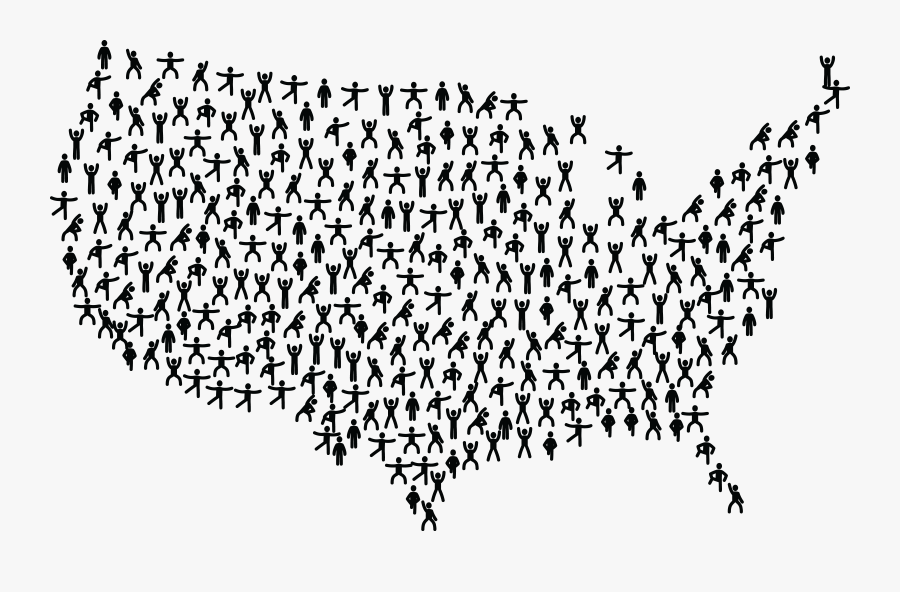 Us Map Clipart Group Png Royalty Free - United States Map Of People, Transparent Clipart