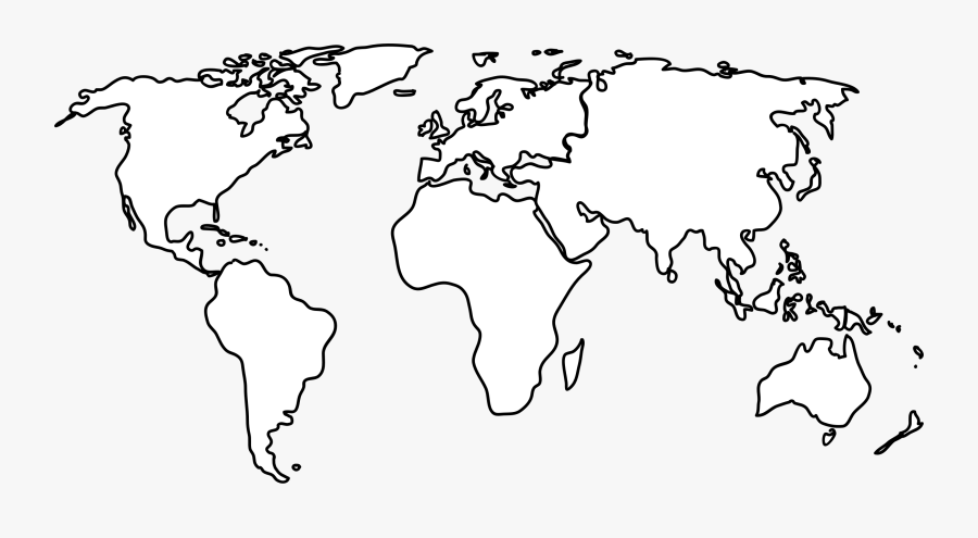 World Map Clip Art - World Map Black Outline, Transparent Clipart