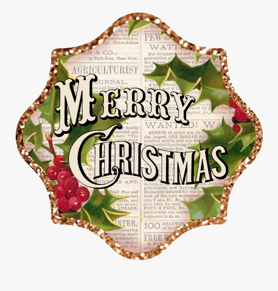 //lilac N Lavender - Merry Christmas Vintage Clipart, Transparent Clipart