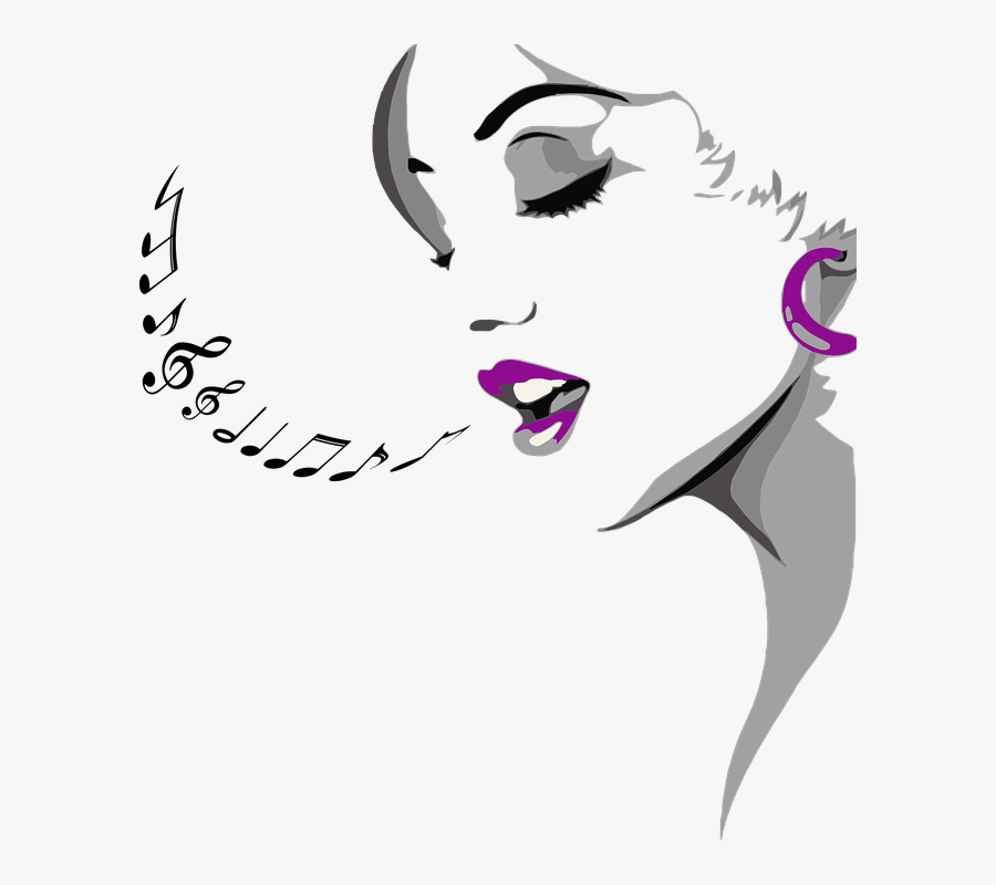 Note Clipart Singing - Girl Singing Clip Art, Transparent Clipart