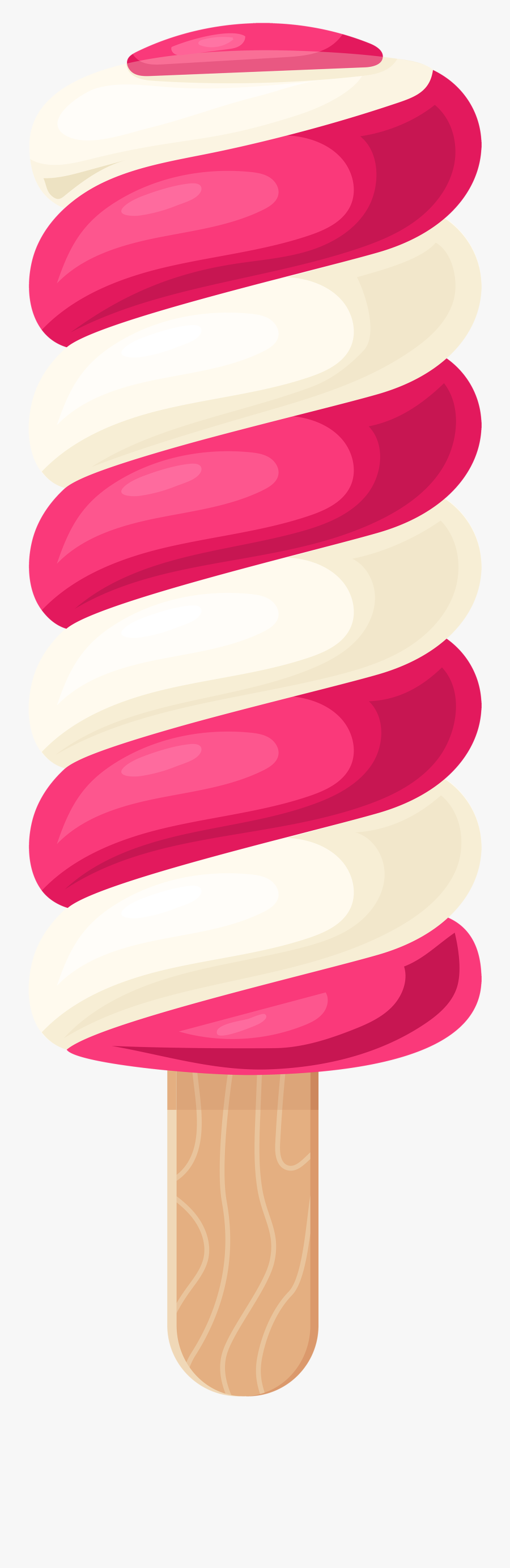 White Pink Ice Cream Stick Png Clip Art - Ice Cream Stick Clipart, Transparent Clipart