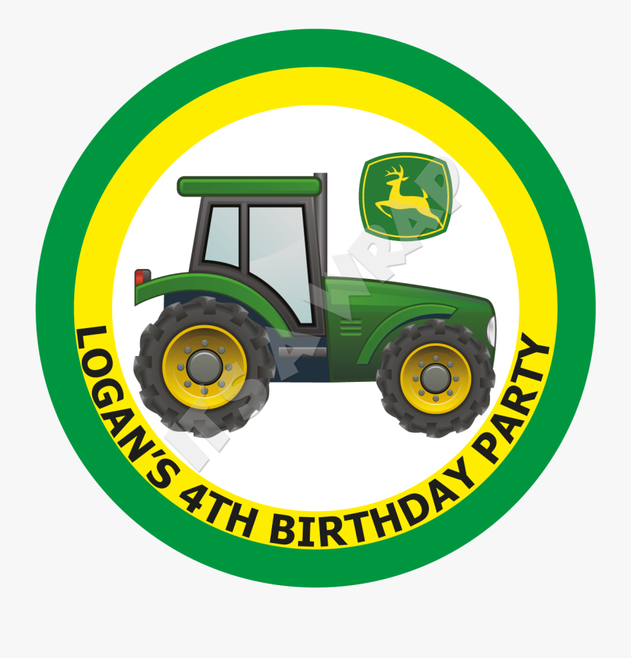 John Deere Transparent Tractor Party Box Stickers Free - John Deere, Transparent Clipart