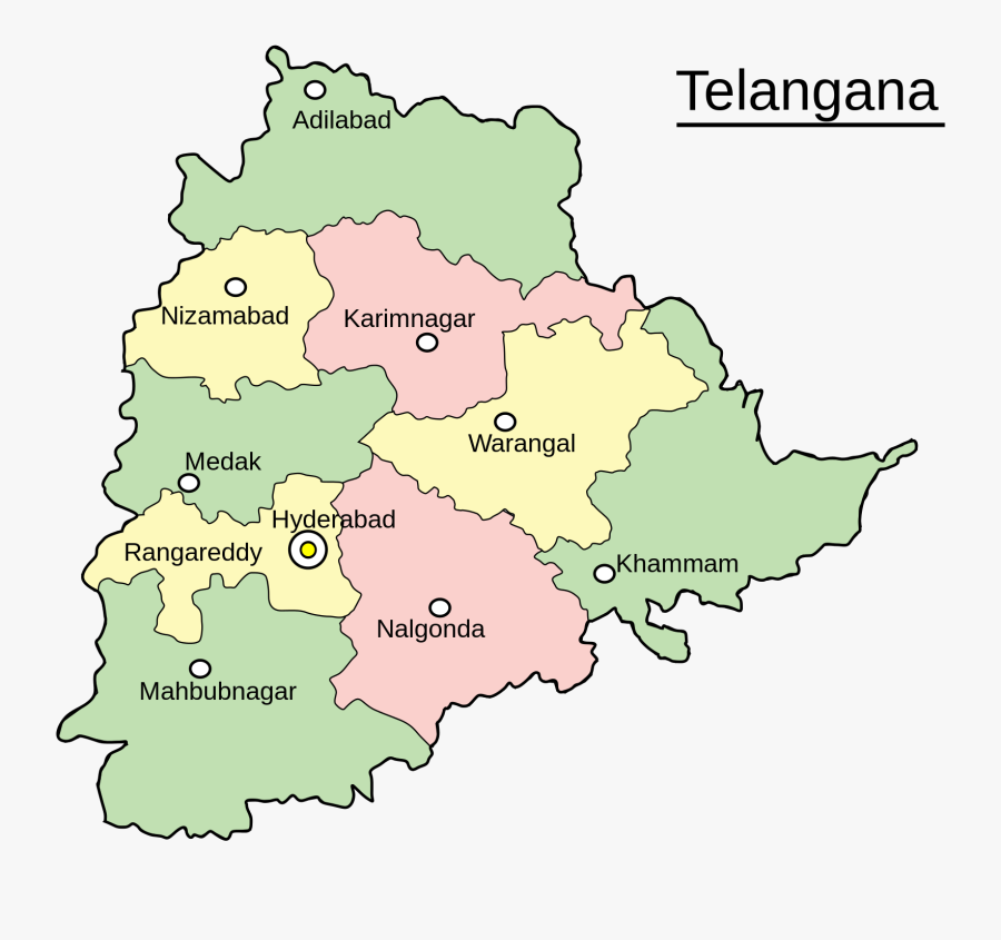 Thumb Image - Telangana Map 10 Districts, Transparent Clipart