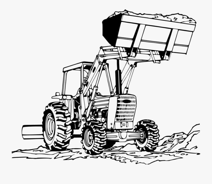 Transparent John Deer Tractor Clipart - Front End Loader Drawing, Transparent Clipart