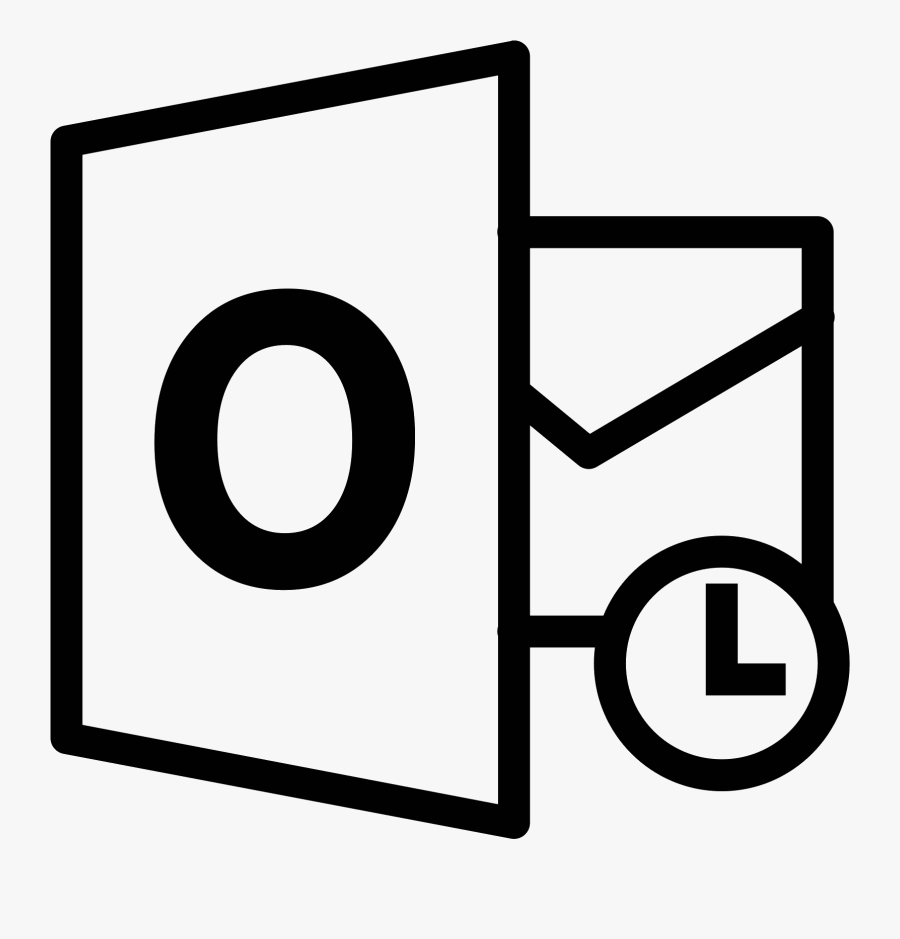 Microsoft Outlook Icon - Microsoft Word Logo Black And White, Transparent Clipart
