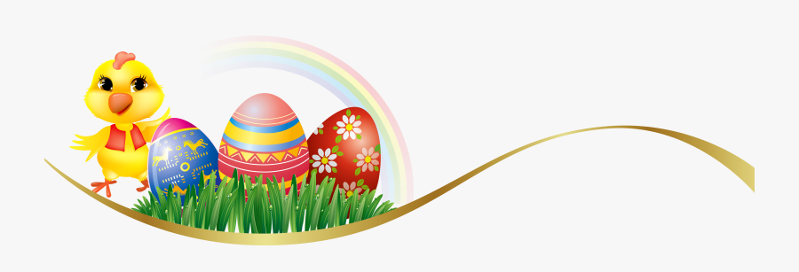 Easter Eggs Banner Clipart, Transparent Clipart