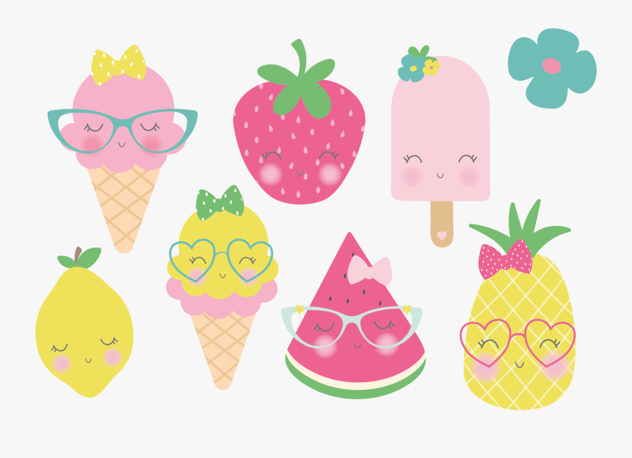 Summer Clipart Ice Cream - Tutti Frutti Template, Transparent Clipart