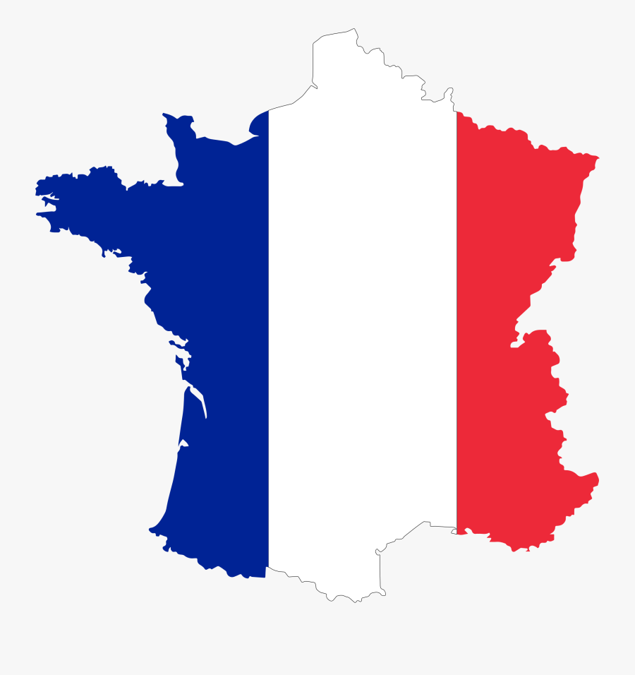 Clip Art France Map Clipart - French Flag In Country, Transparent Clipart