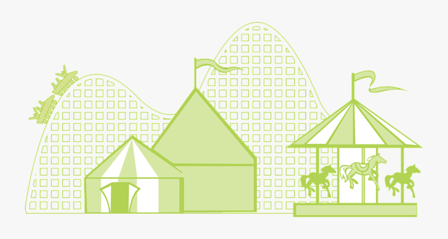 Transparent Circus Tent Png - Theme Park Clipart Black And White, Transparent Clipart