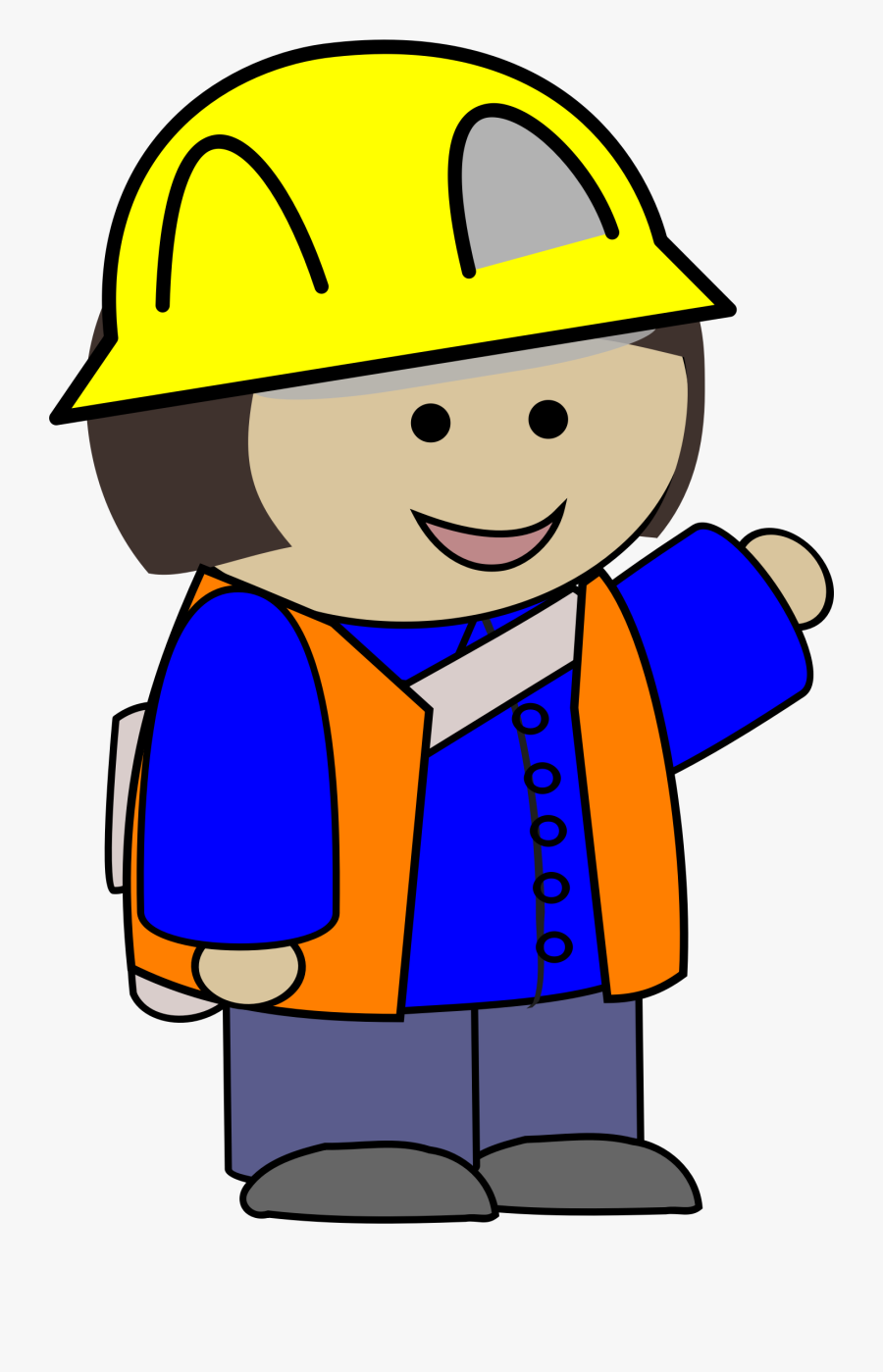 Girl Clipart Construction - Construction Worker With Hat Clipart, Transparent Clipart