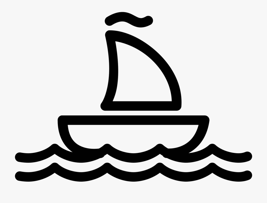 Sailboat Clipart Little Boat - Ship Icon Black And White, Transparent Clipart