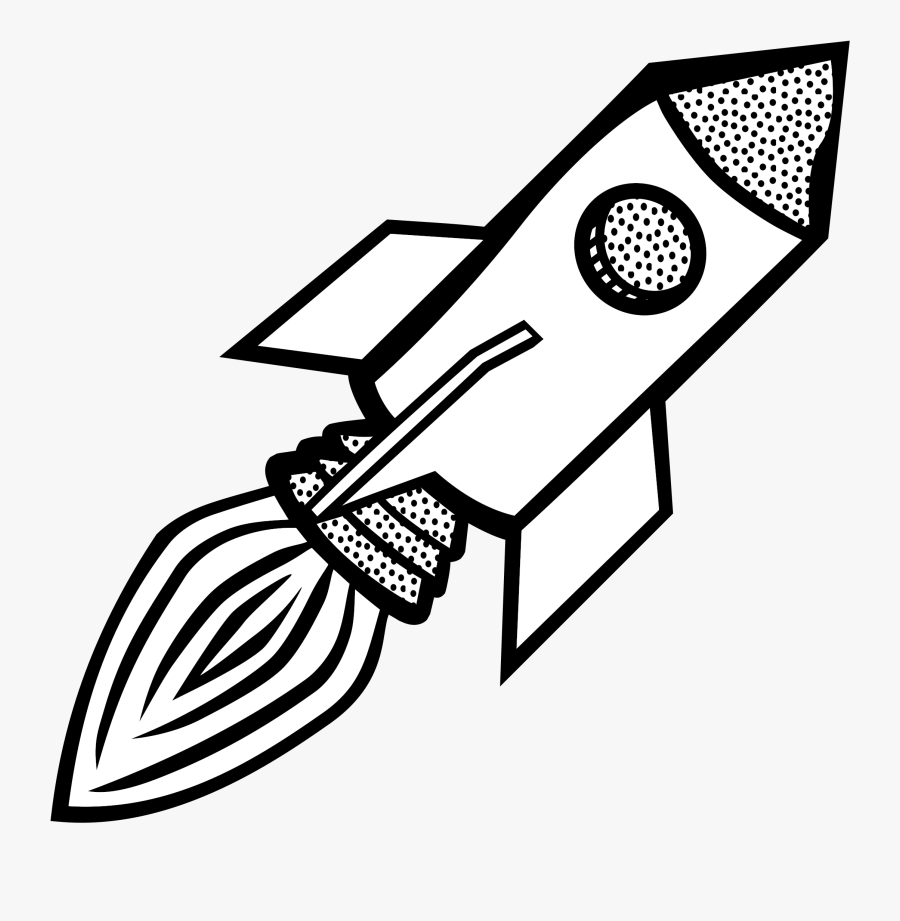 Clipart - Rocket Line Art, Transparent Clipart