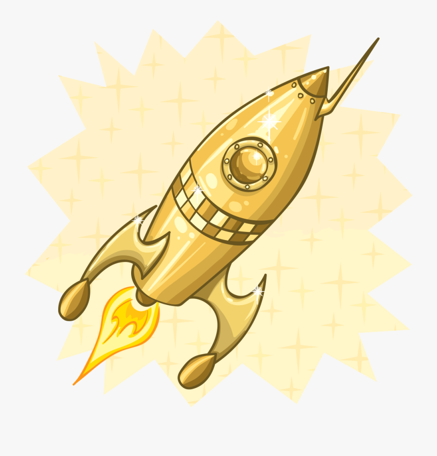 Golden Rocket Clipart - Rocket Golden, Transparent Clipart