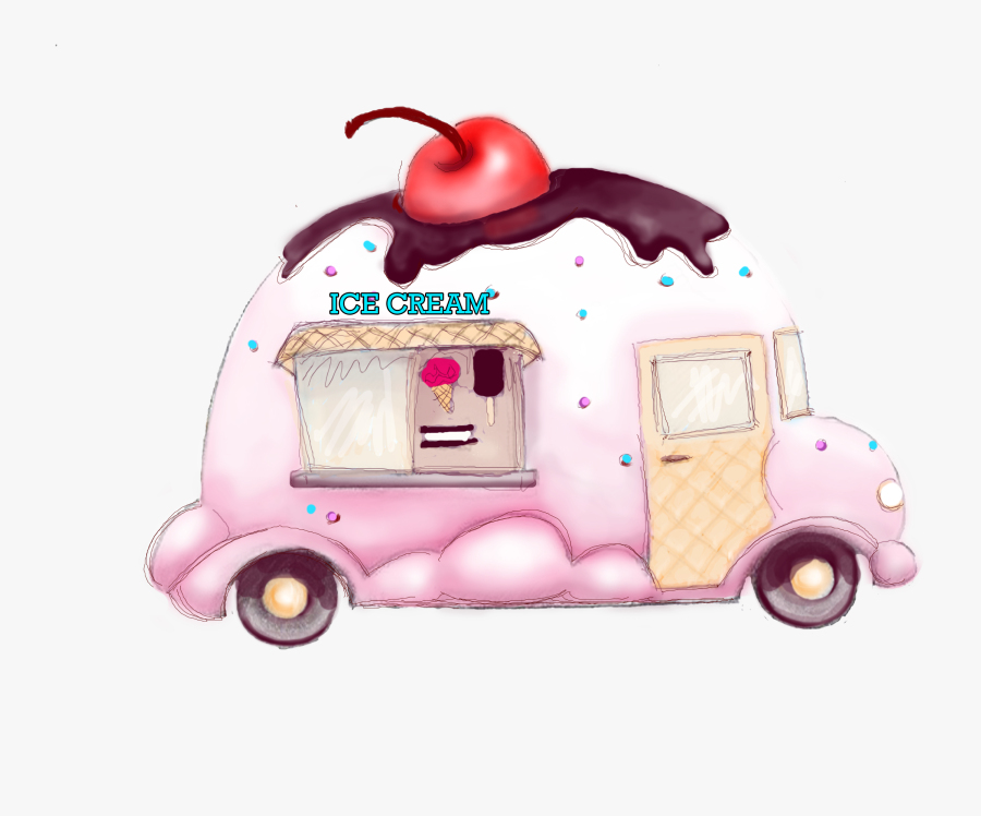 Vans Clipart Ice Cream - Cute Ice Cream Truck Clipart, Transparent Clipart