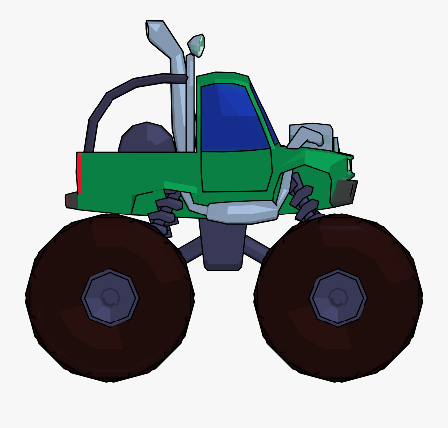 Blaze Monster Truck Side View, Transparent Clipart