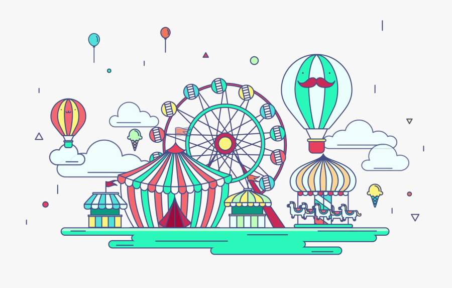 Amusement Park Background Png - Amusement Park Rides Animated, Transparent Clipart